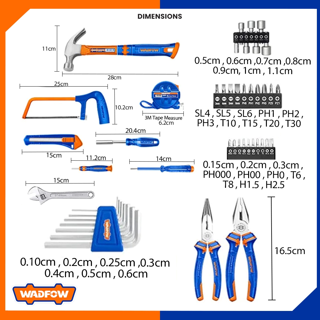 Wadfow By Winland Whs B Pcs Household Tools Set With Plastic