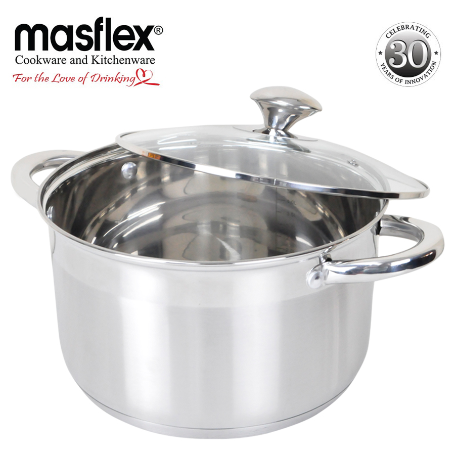 Masflex By Winland 24cm Stainless Steel Induction Casserole With Glass