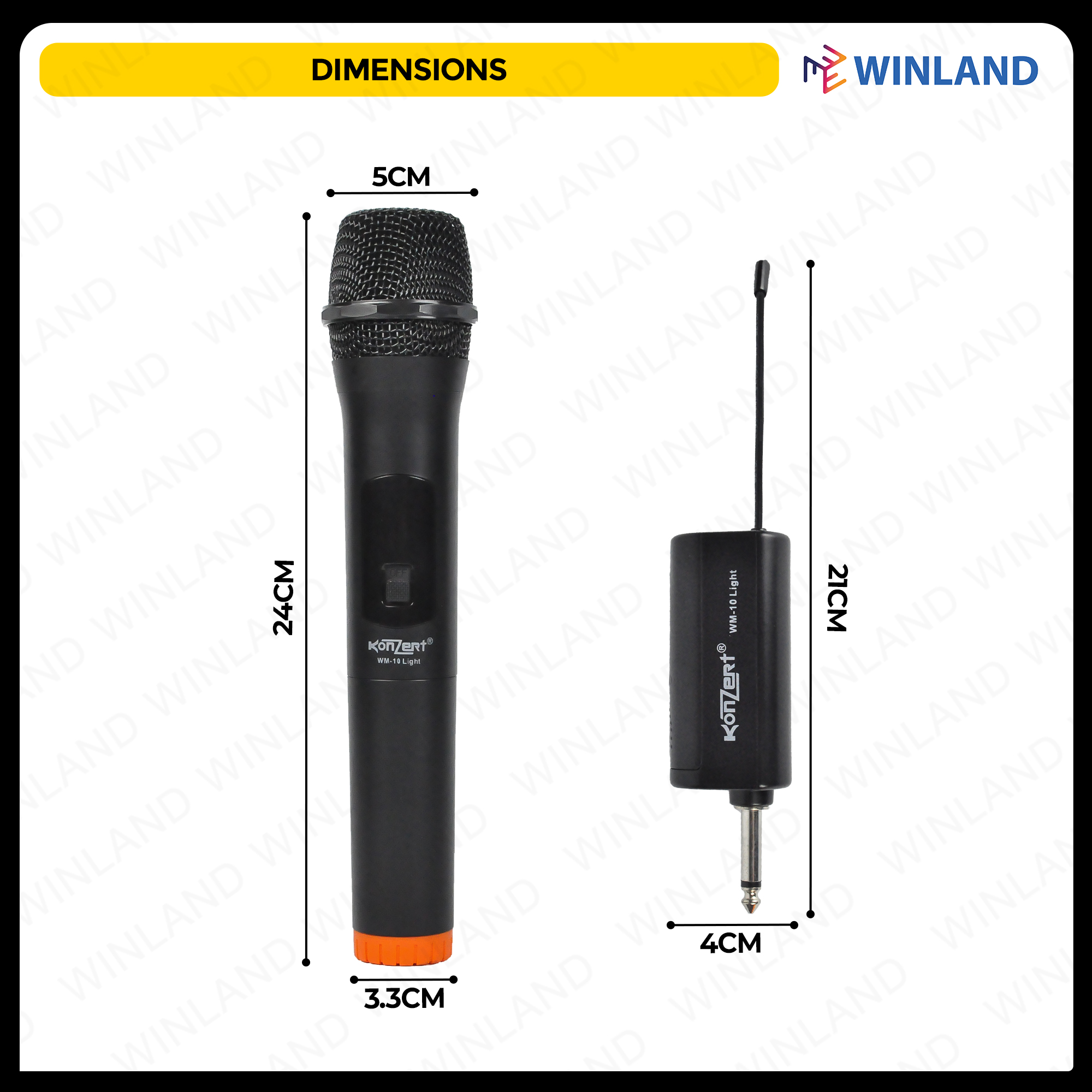 Konzert By Winland WM 10 Light UHF Wireless Microphone Wireless Mic