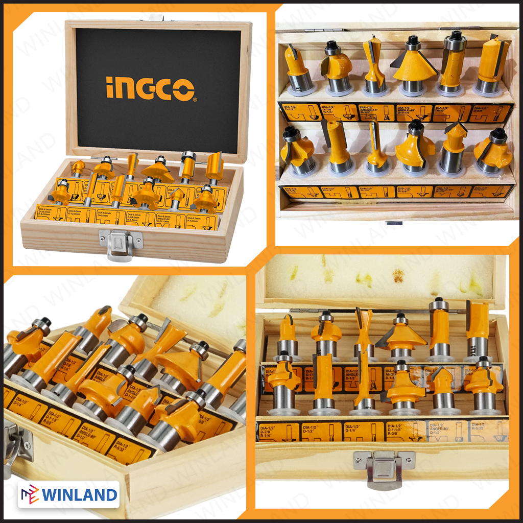 Ingco By Winland Router Bits Pcs Set Mm Akrt Ing Ht