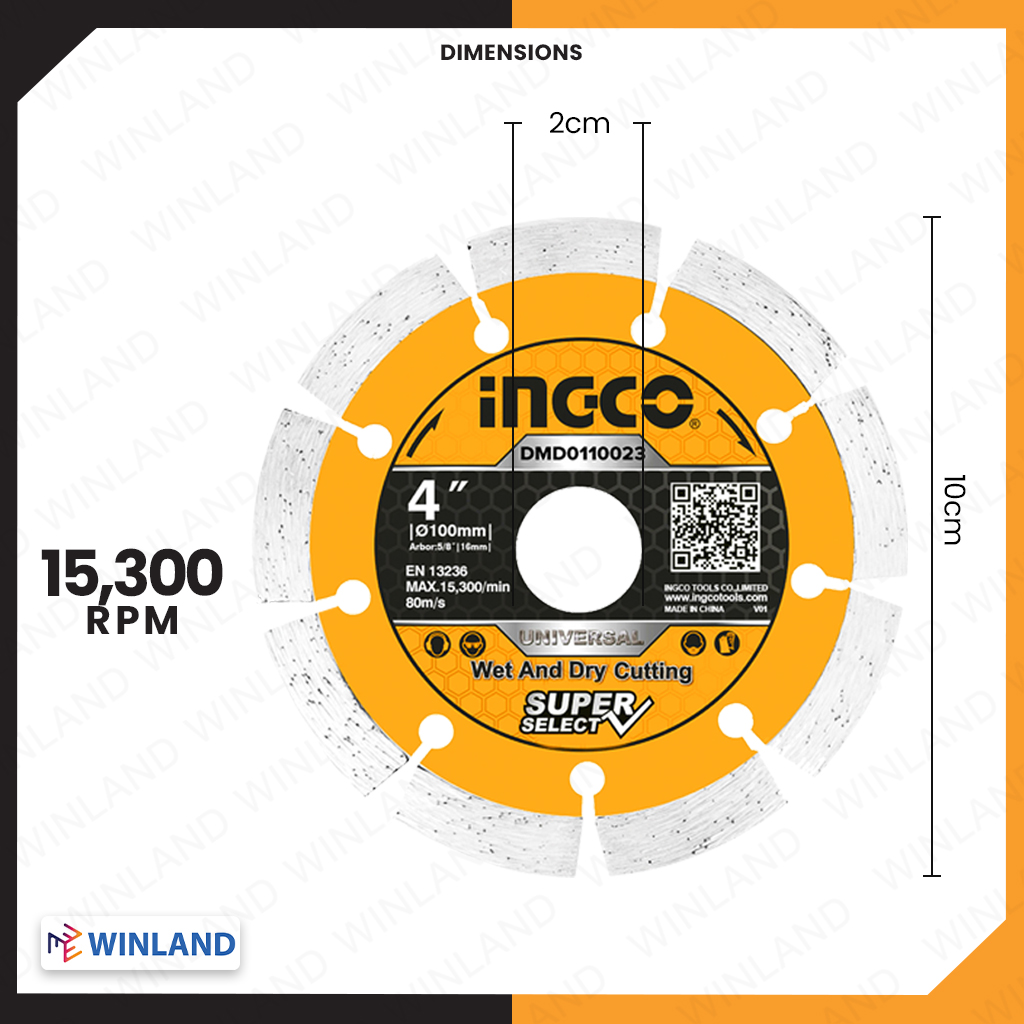 Ingco By Winland Dry Diamond Disc Mm Pcs Set Wet And Dry