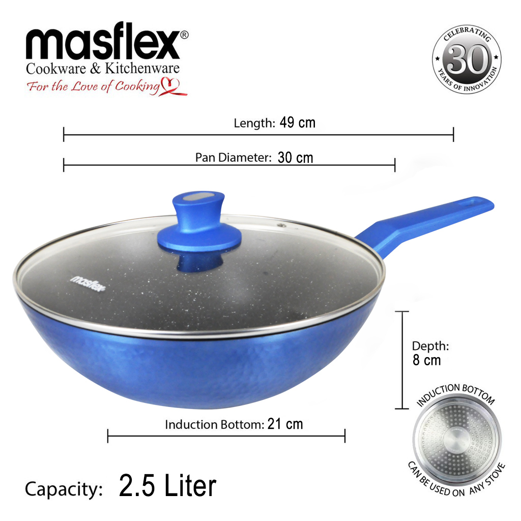 Masflex By Winland Layer Non Stick Induction Wok Pan Cm Heavy Gauge