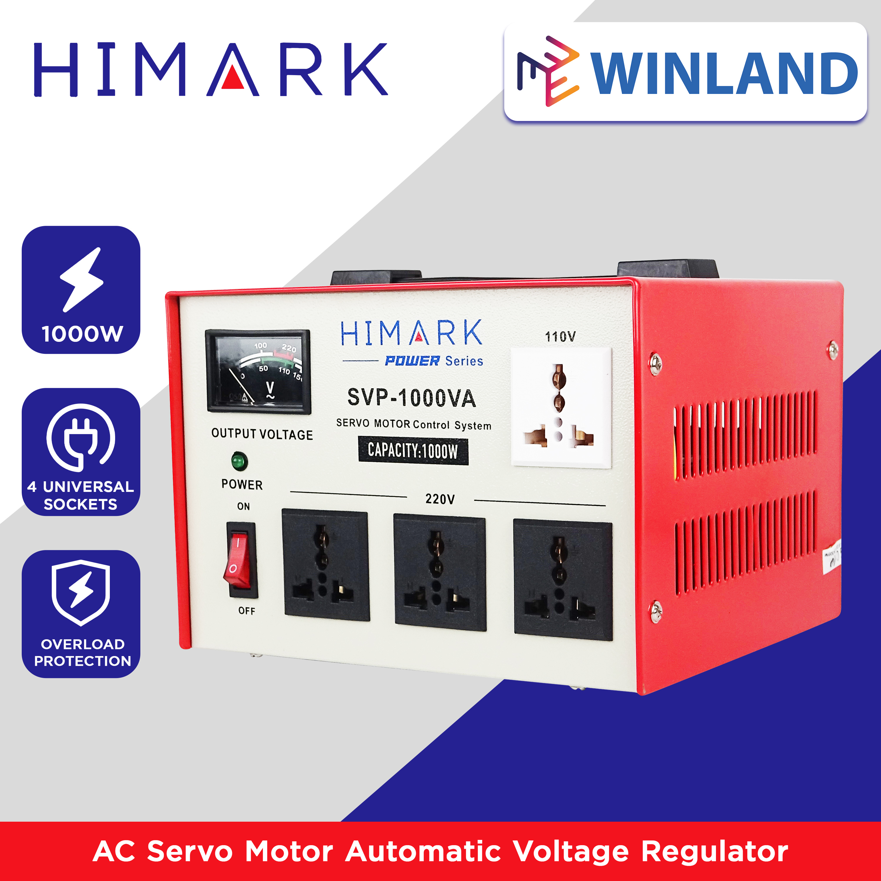 HIMARK By Winland Servo Motor AVR 100 Efficiency 1000W Automatic