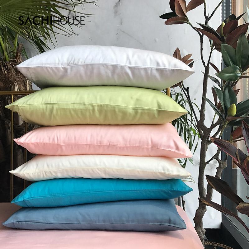 80 Tencel Vỏ Gối Cặp Duy Nhất Đồng Bằng Giản Lược Màu Mùa Hè Mát Lạnh Mượt Vỏ Gối