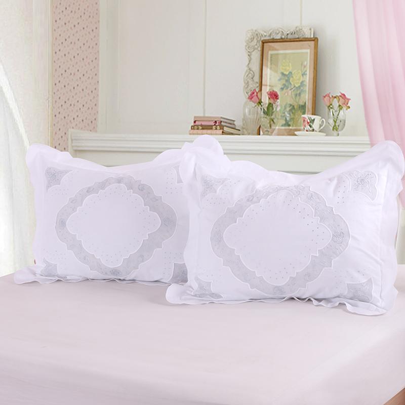 100% Cotton Thêu Hoa Vỏ Gối 100% Cotton Nghề Thêu Vỏ Gối Dạng Bì Thư Đơn Vỏ Gối Cũ Vải Cotton Trắng Giản Lược Mốt Thời Thượng