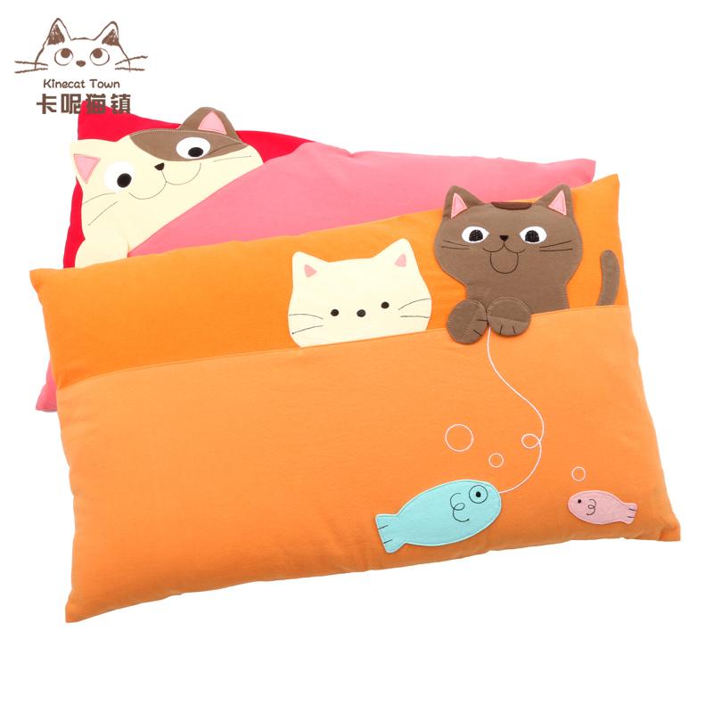 Taiwan Import Kine Cat Patchwork Cartoon Pure Cotton Cloth Health Skin Infant Children Pillow Cases zhen xin tao Pillow Case