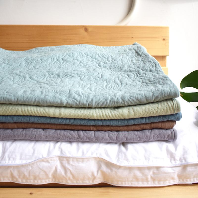 Phong Cách Nhật Bản Bông Thiên Trúc 100% Cotton Hoa Ép Vỏ Gối Không In Bông Dệt Kim 100% Cotton Màu Đơn Vỏ Gối Chần Bông Dày 1 Cặp