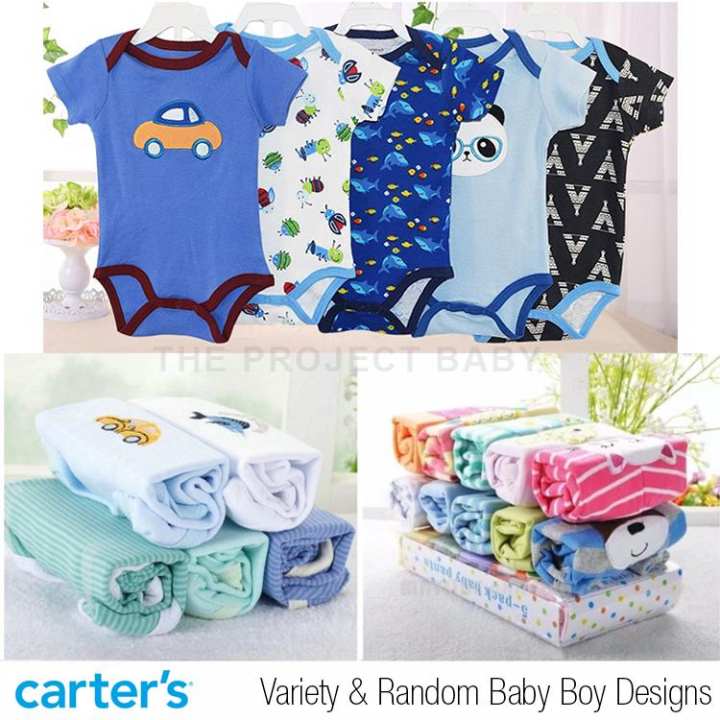 set carters bluefly bodysuits onesies 100% cotton baby romper