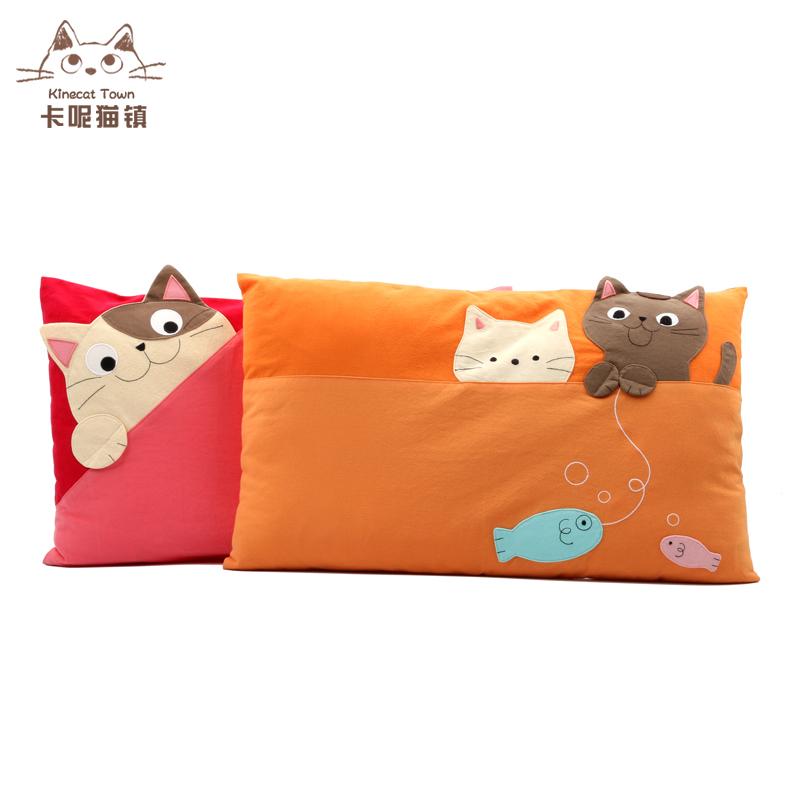 Taiwan Import Kine Cat Patchwork Cartoon Pure Cotton Cloth Health Skin Infant Children Pillow Cases zhen xin tao Pillow Case