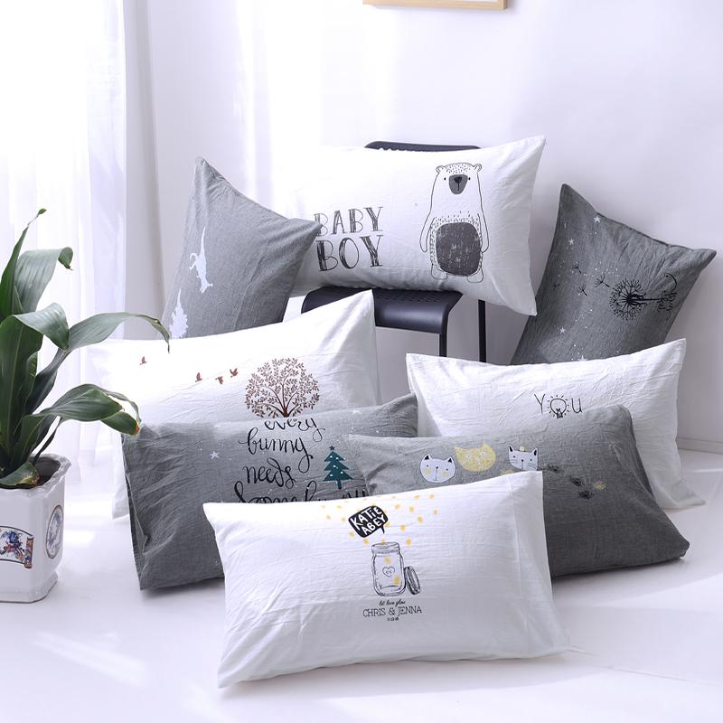 Bông Giặt Nước Bộ Ruột Gối 100% Cotton 100% 100% Cotton Giản Lược Phong Cách Nhật Bản Duy Nhất Vỏ Gối 48*74 Cm