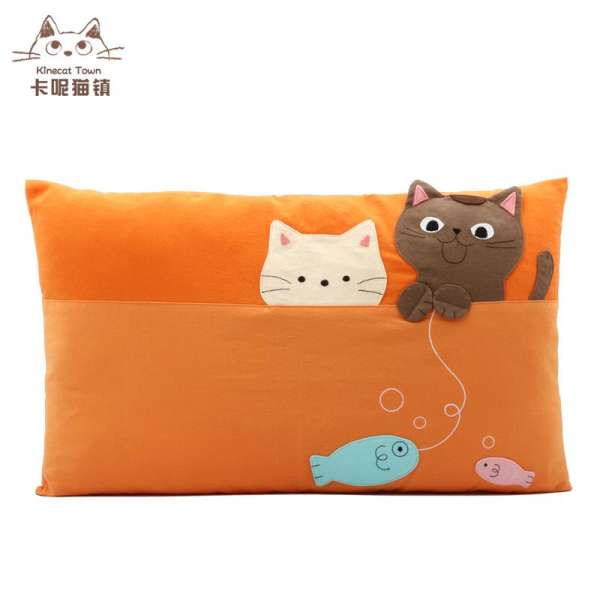 Taiwan Import Kine Cat Patchwork Cartoon Pure Cotton Cloth Health Skin Infant Children Pillow Cases zhen xin tao Pillow Case