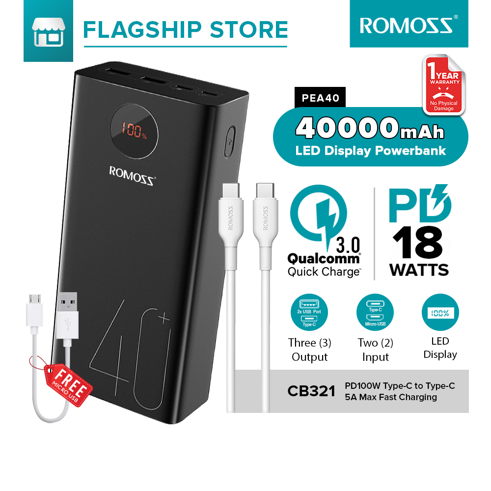 Romoss Pea Mah Pea Pf Power Bank W Two Way Fast Charging