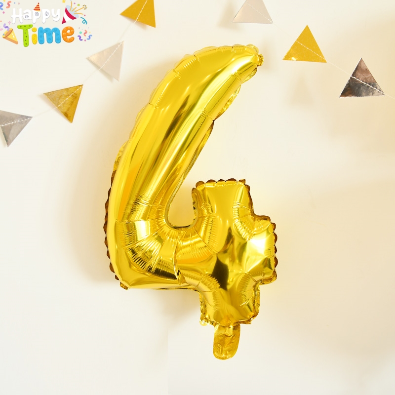 Happy Time Inch Gold Balloons Set Large Digital Number Foil Ballon