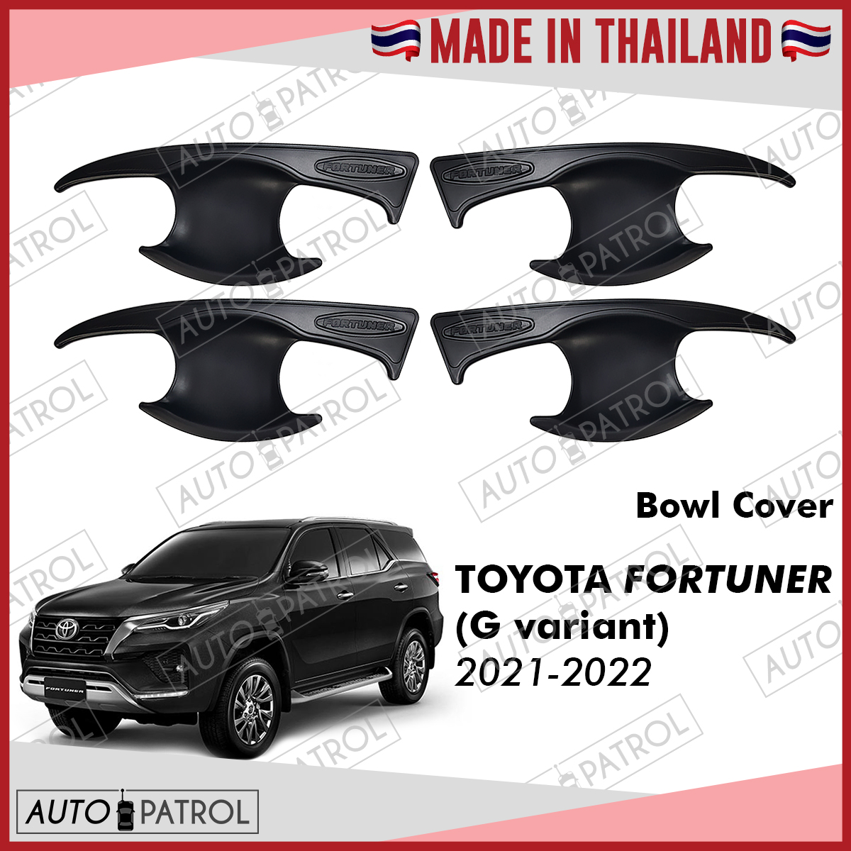 Toyota Fortuner 2021 2022 G Variant Bowl Cover Garnish Matte Black