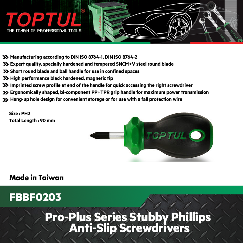 Toptul Pro Plus Series Stubby Philip Anti Slip Screwdrivers Lazada PH