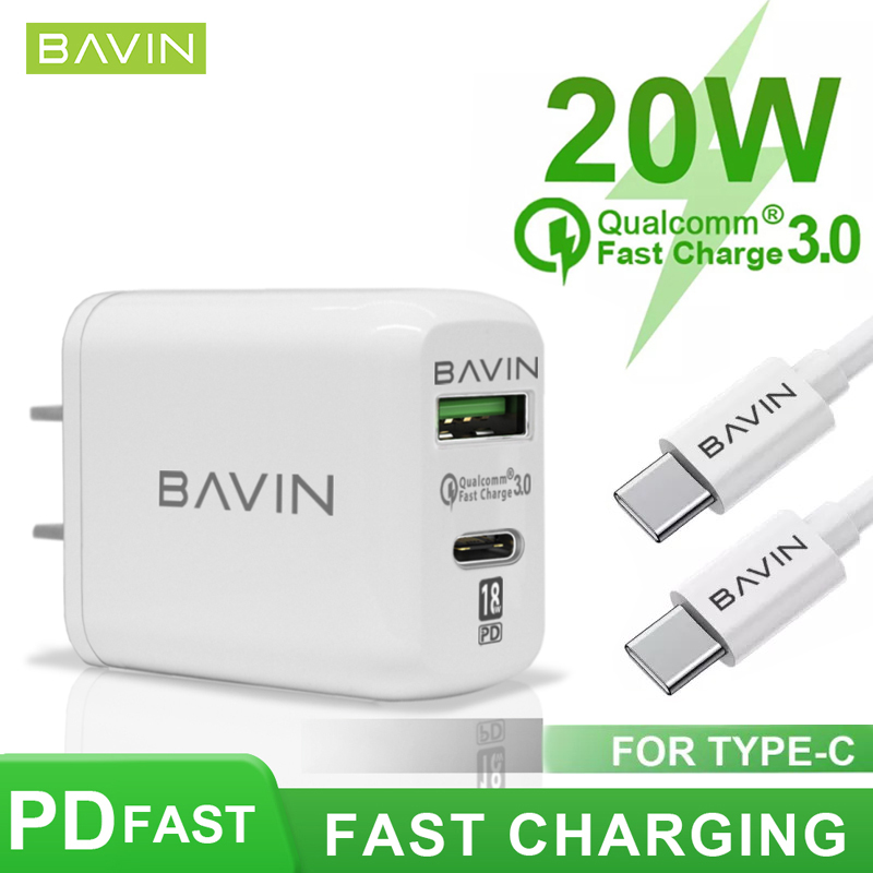 Bavin Pc W Pd Qualcomm A Fast Charger Dual Usb Port Portable