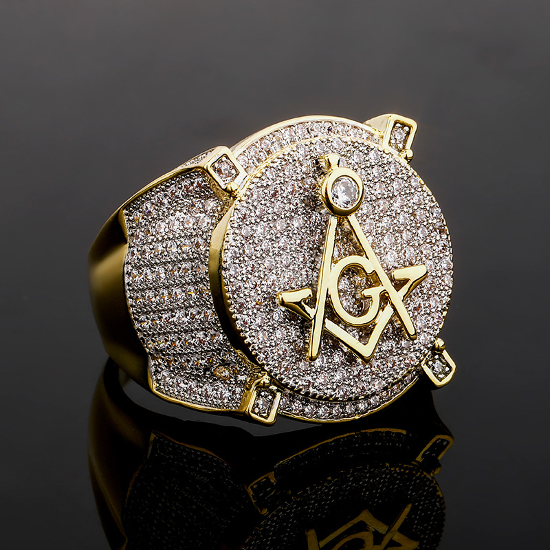 Ly Eagle Mason Retro Masonic Ring Ag Freemasonry Ring With Diamond