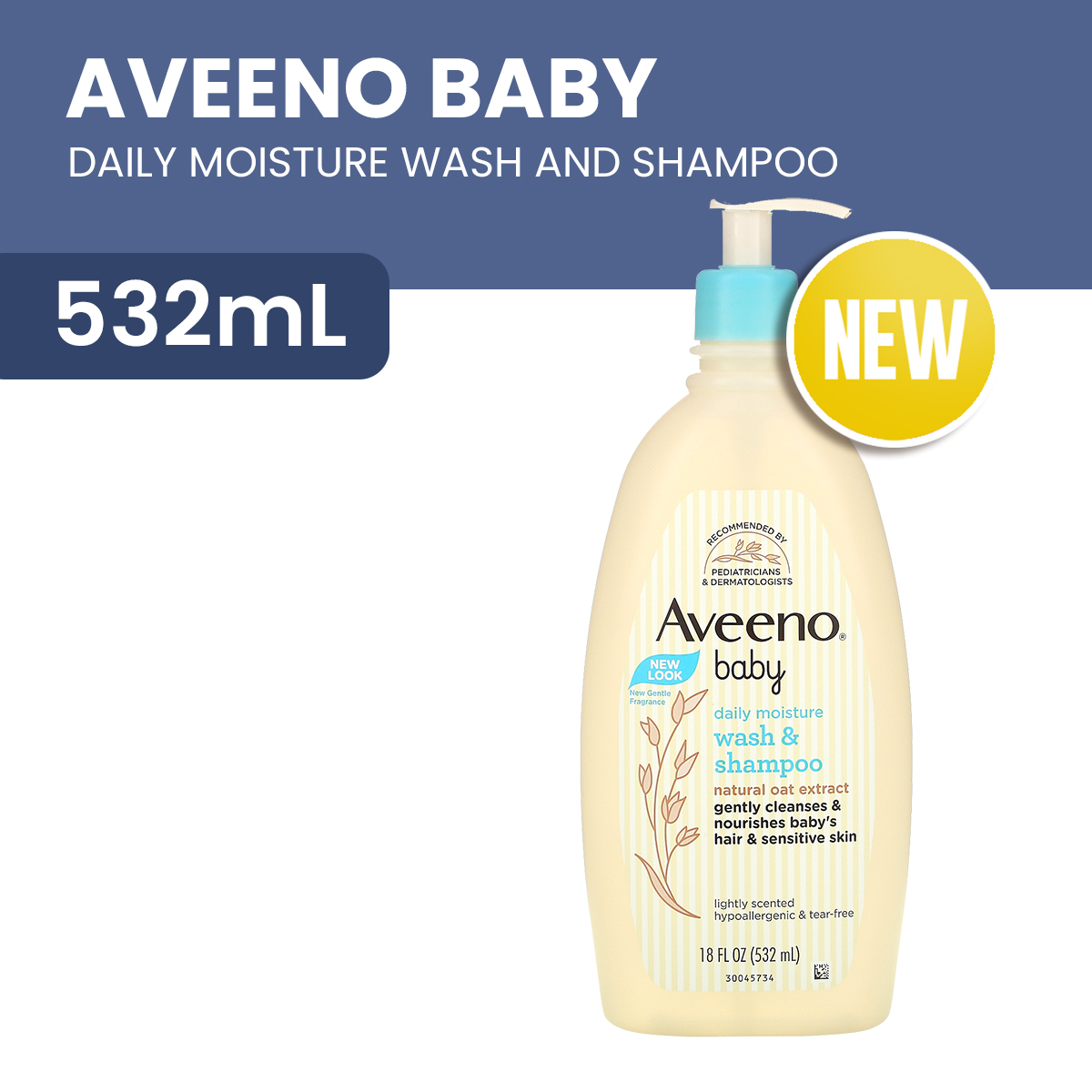 Aveeno Baby Daily Moisture Wash And Shampoo Natural Oat Extract Ml