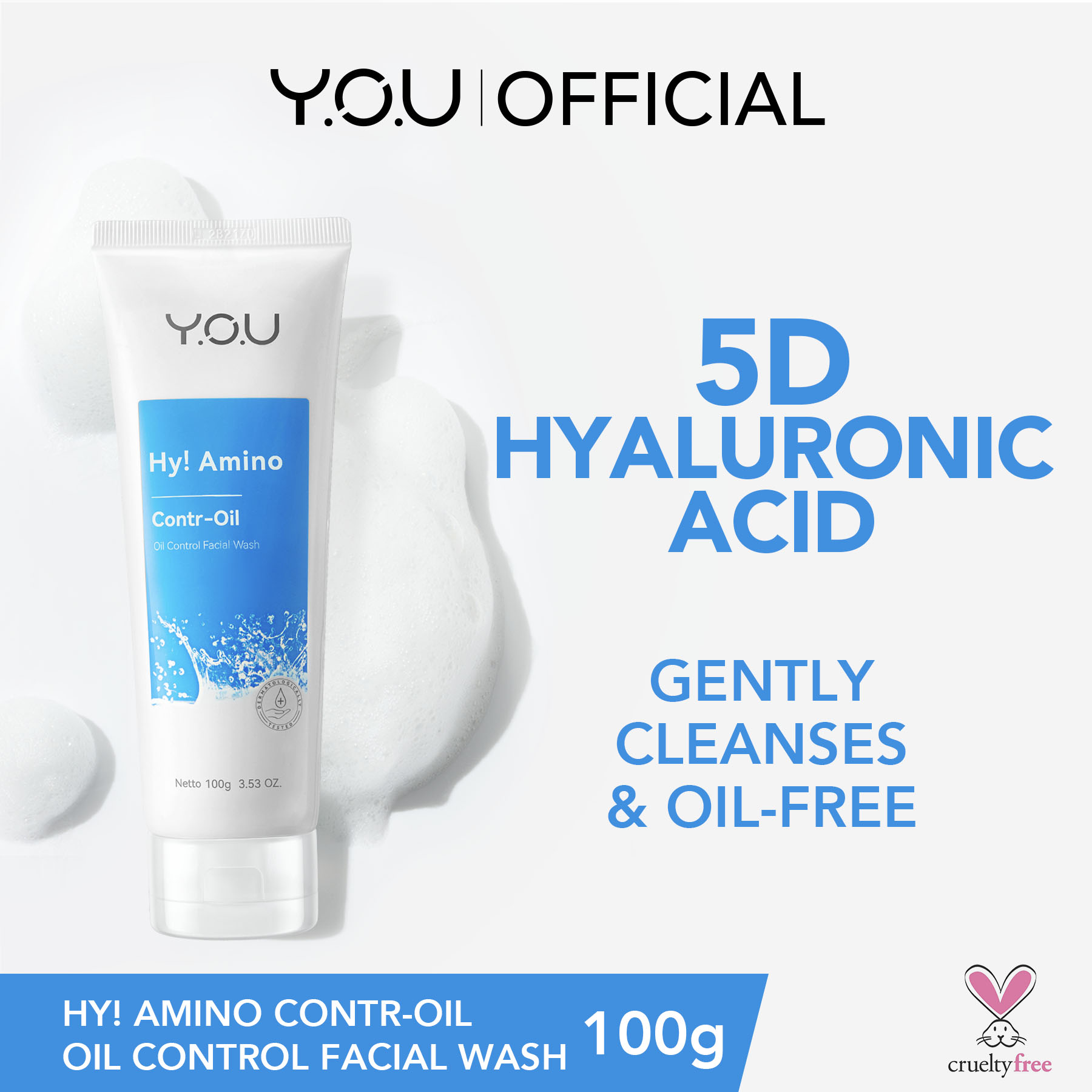 YOU Hy Amino Contr Oil Oil Control Facial Wash 100g Skincare Anti