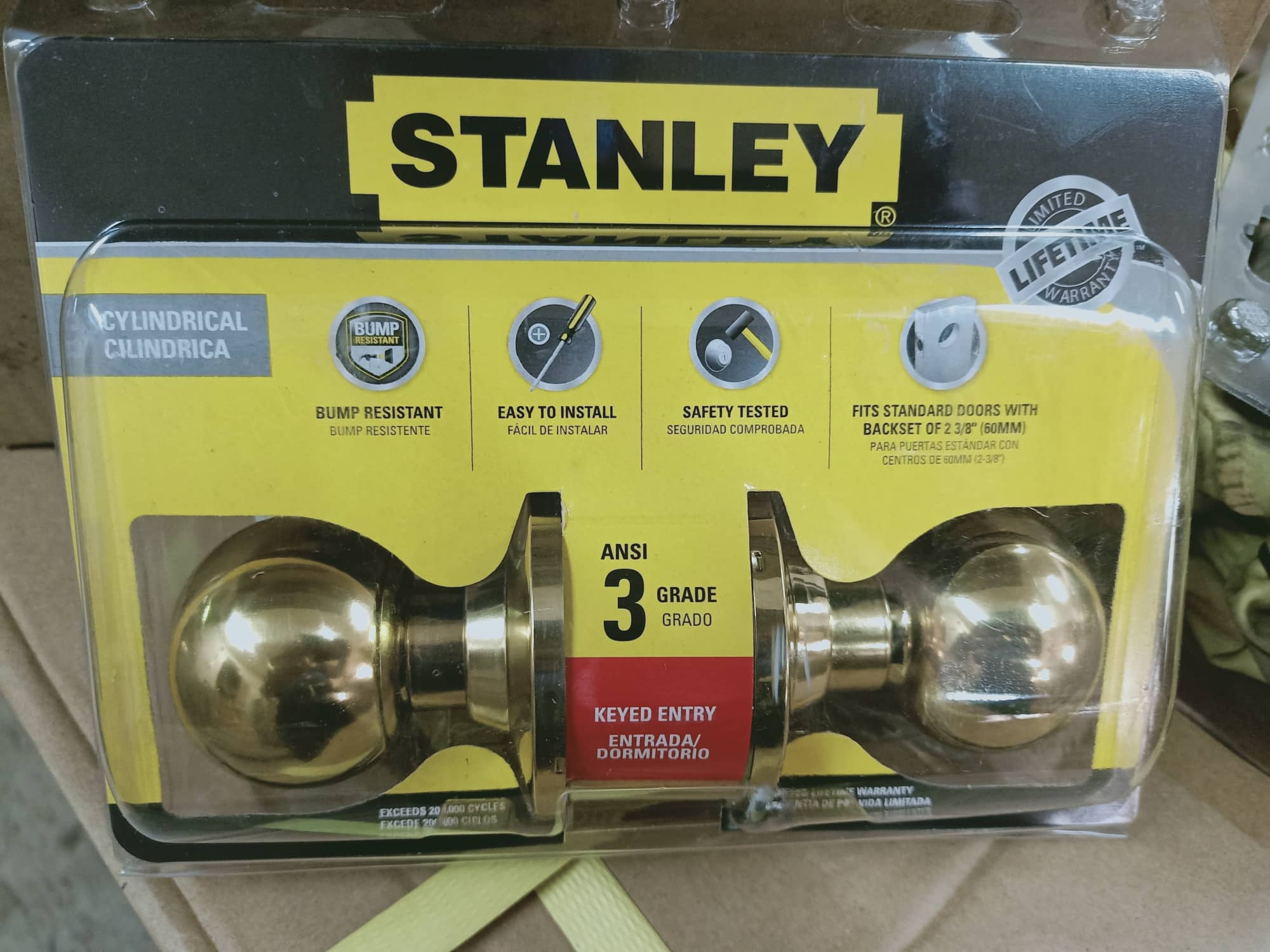 Stanley Door Lock Sets Entrance Locksets Round Knob Shape Cylindrical