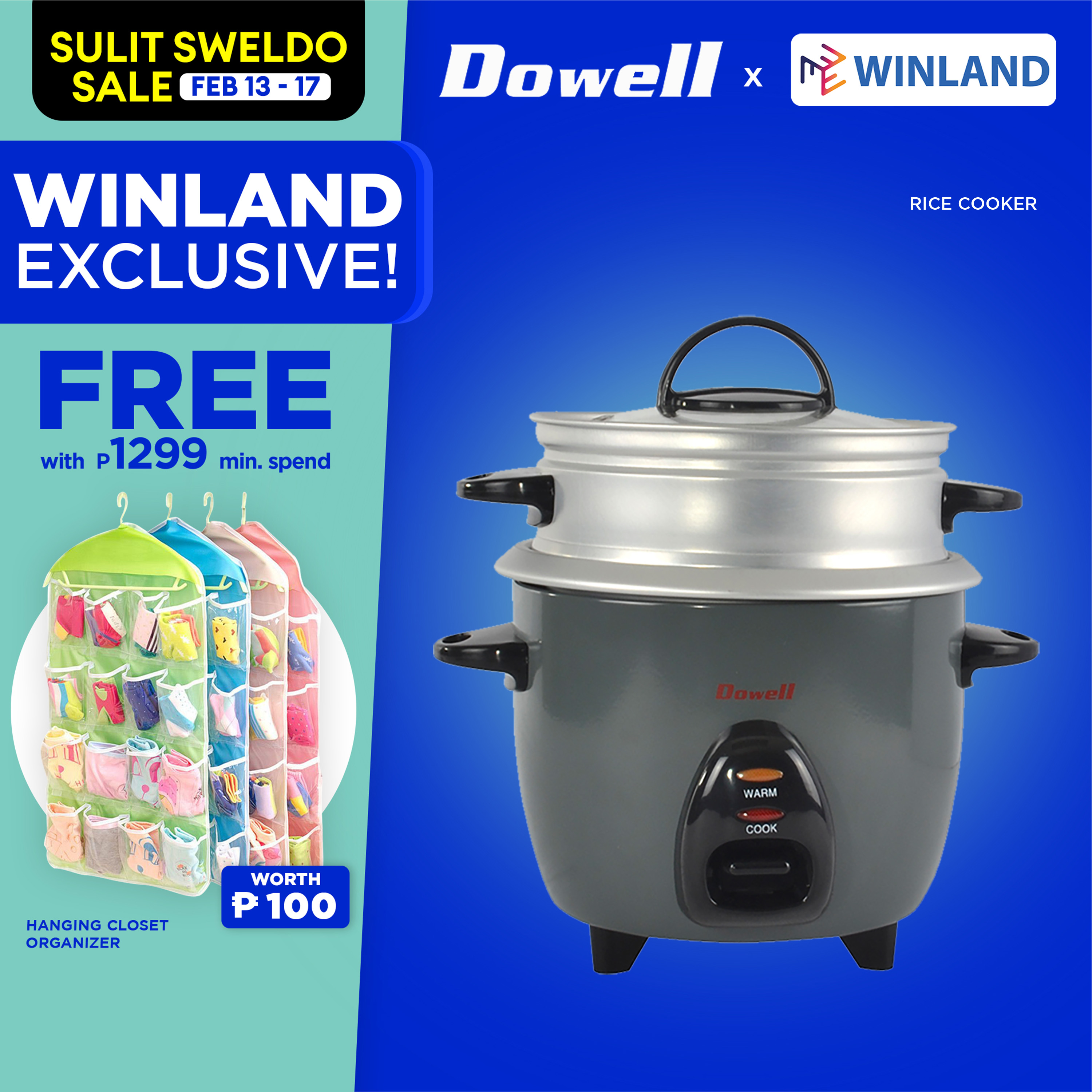 Dowell By Winland Cups Rice Cooker With Steamer Rcs Lazada Ph