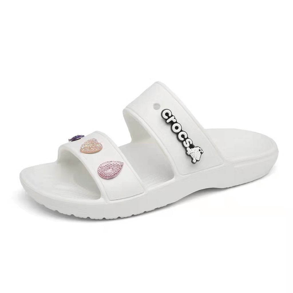 Ins New Arrival Crocs Classic Slides For Women With Diamond Crocs Logo