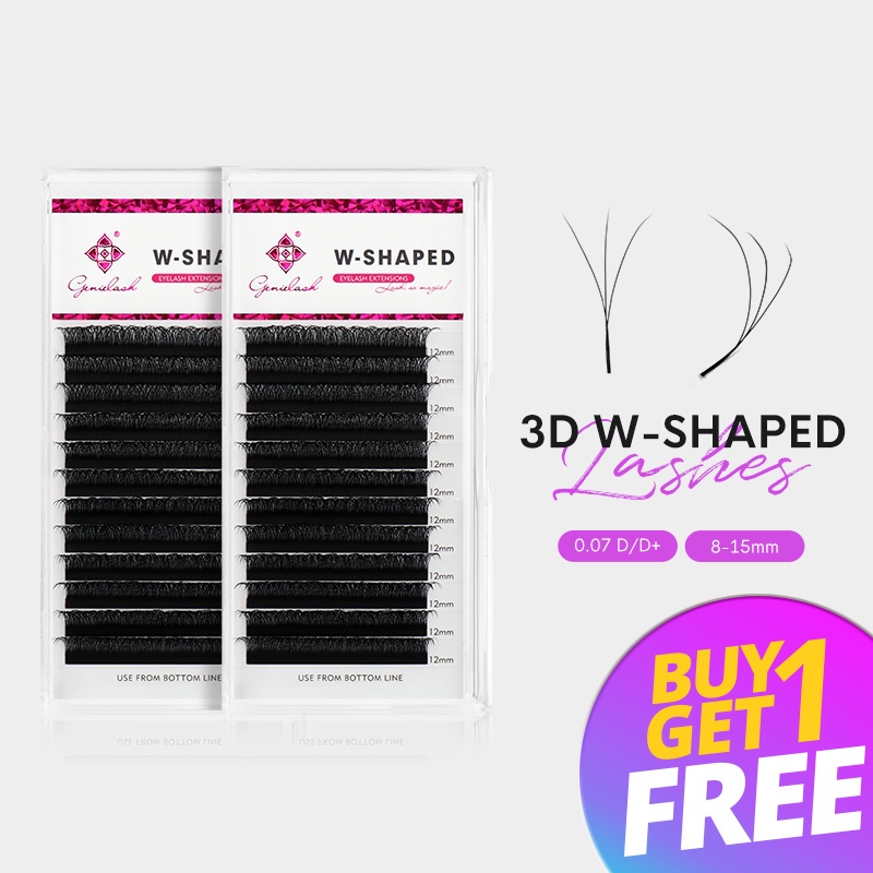 BUY 1 GET 1 FREE Genielash W Shape Eyelash Extensions 3D Premade