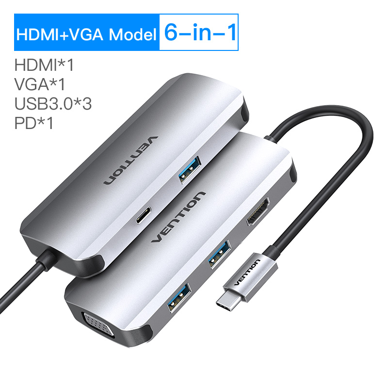 Vention USB HUB C HUB To Multi USB 3 0 HUB HDMI VGA PD Adapter Dock For