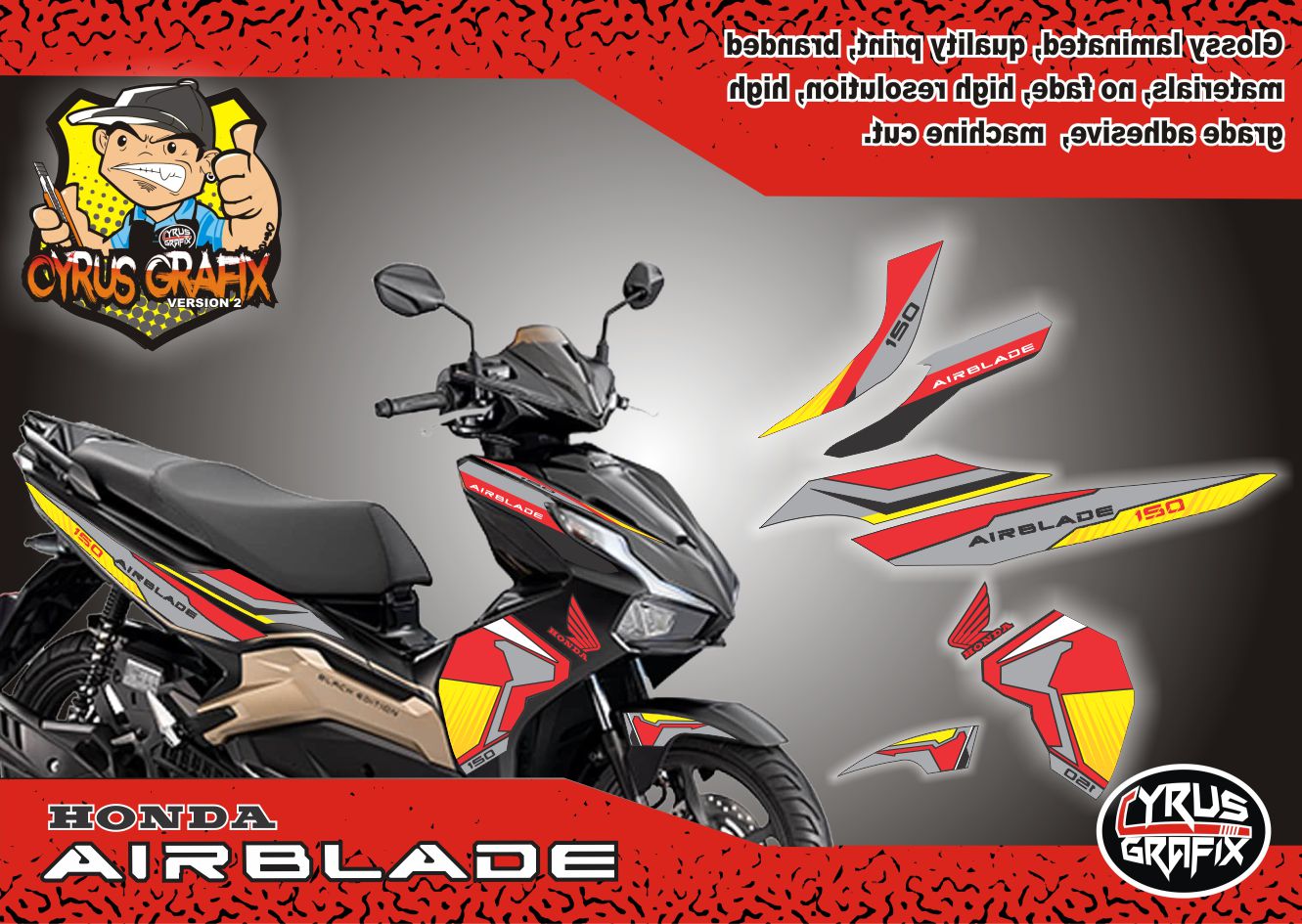 HONDA AIRBLADE 150 KYT STOCK GLOSSY DECALS Lazada PH