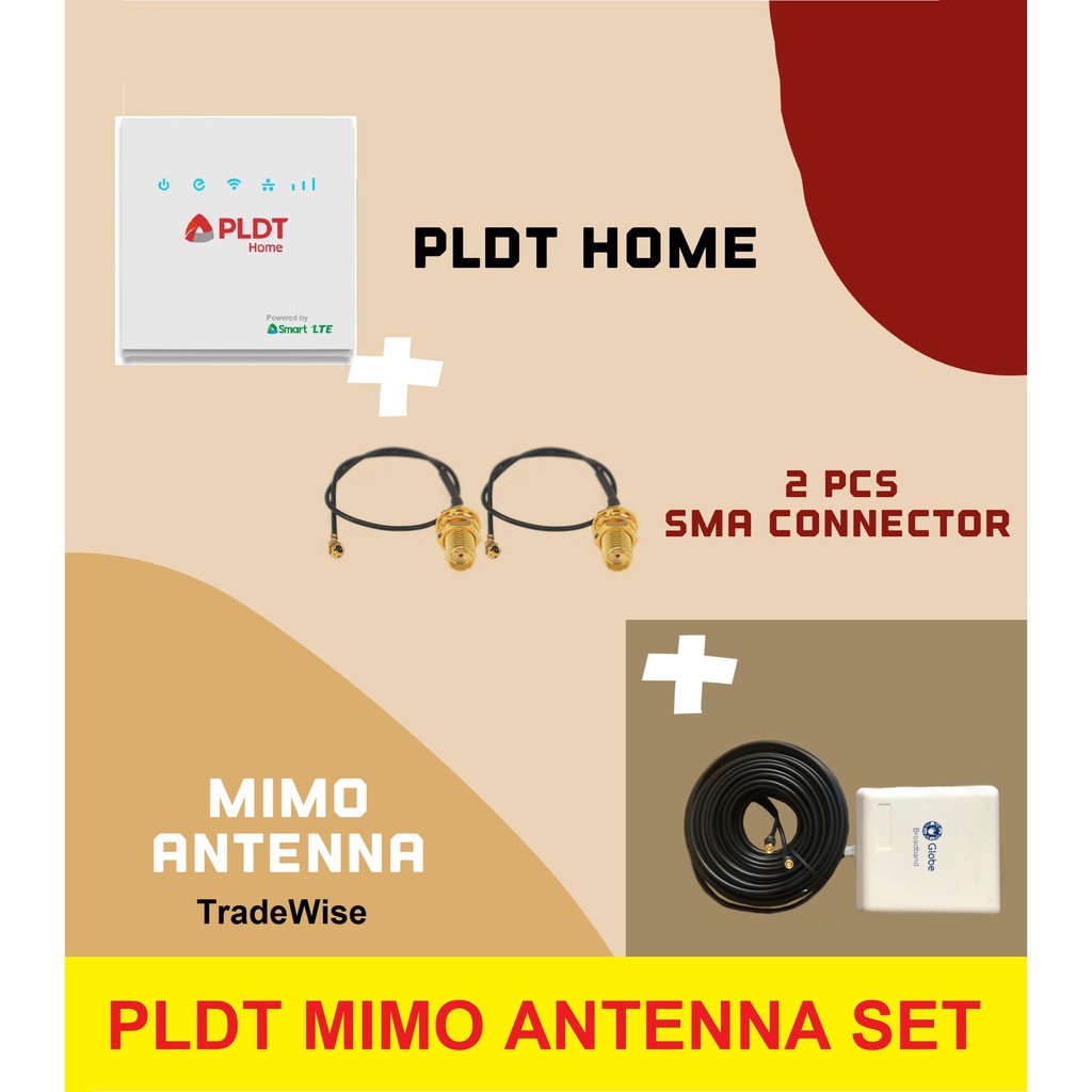 Pldt Mimo Antenna Signal Booster With Pldt Smart Wifi Modem And Sma