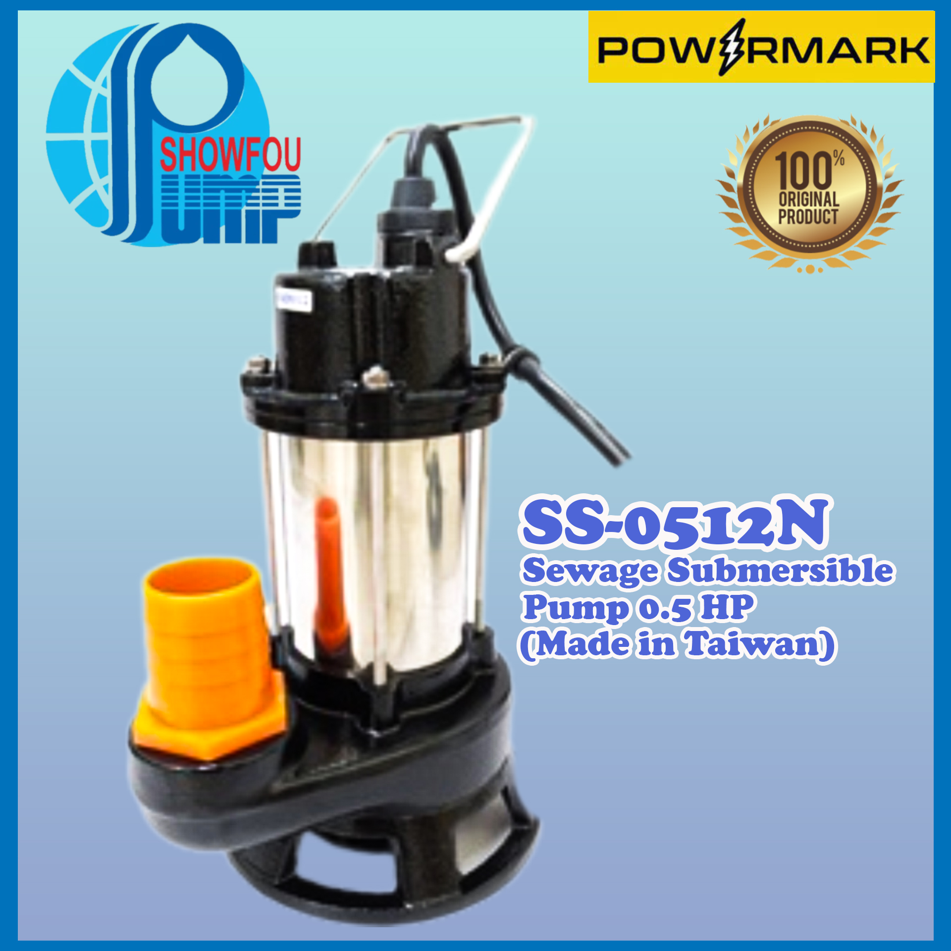 SHOWFOU SS 0512N Sewage Submersible Pump 0 5 HP Made In Taiwan