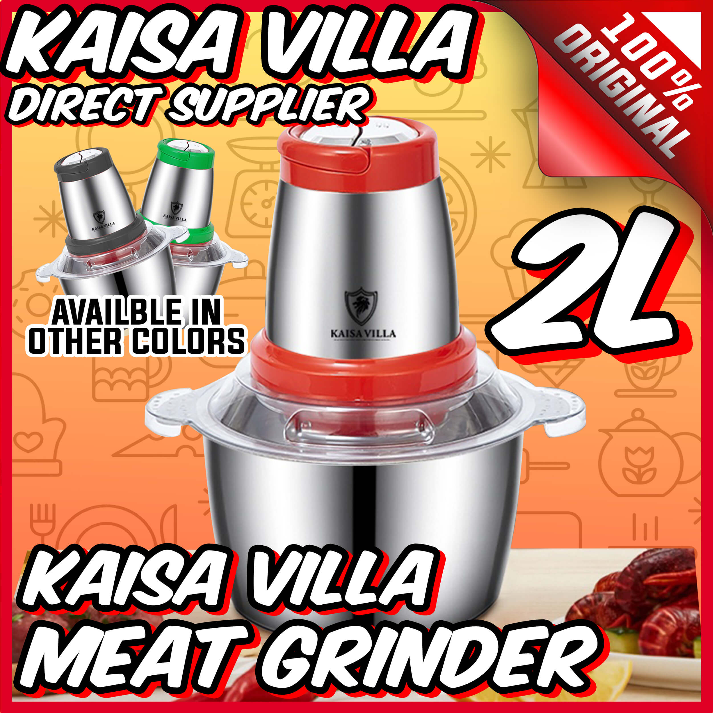 Kaisa Villa Meat Grinder Electric Food Processor Food Grinder Multi