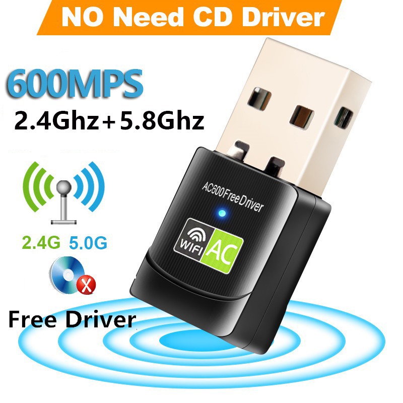 Ready Stock 600Mpbs Wireless WiFi Adapter Usb Wifi Dongle 600M USB