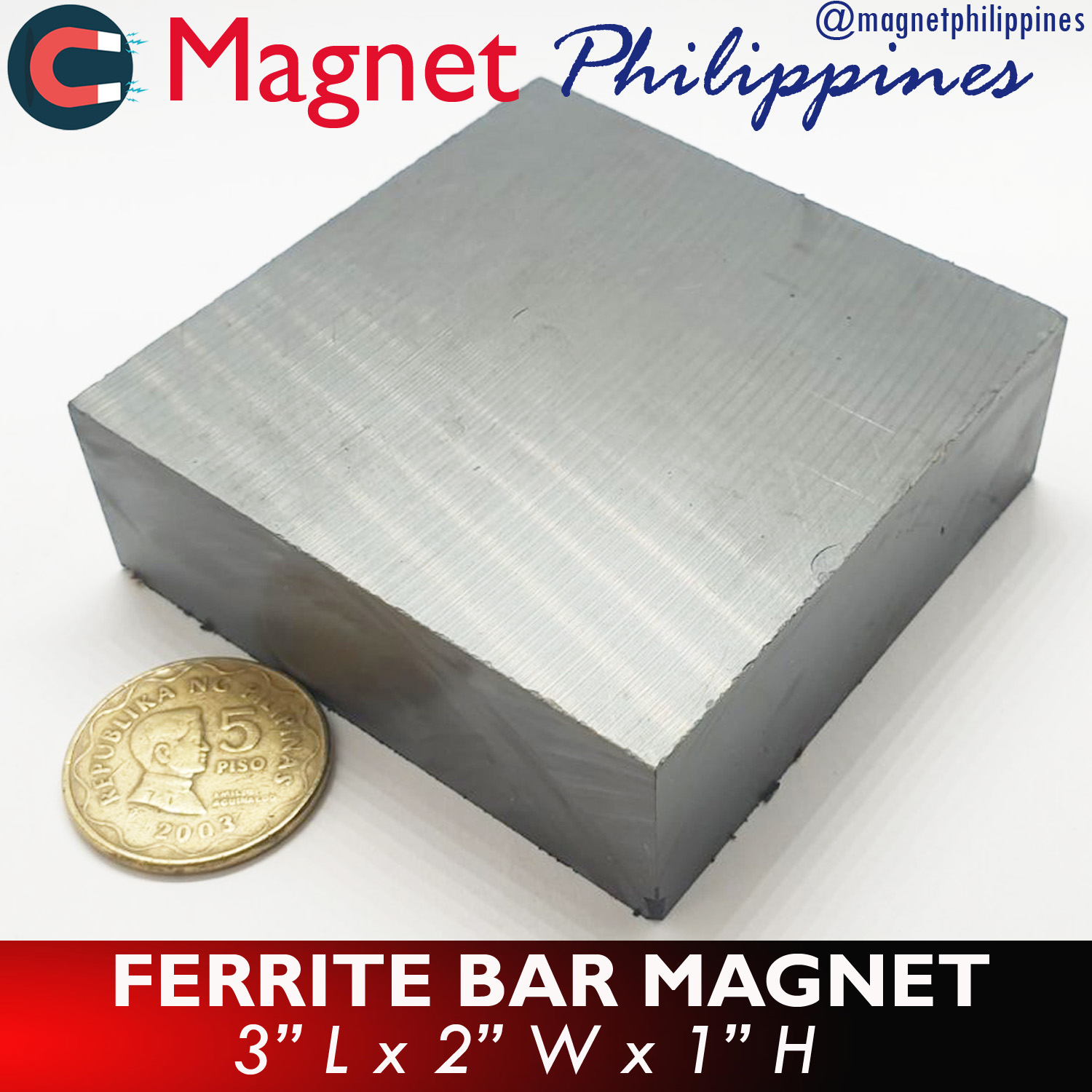 Piece Y Ferrite Ceramic Bar Magnet X X X X L X W X H