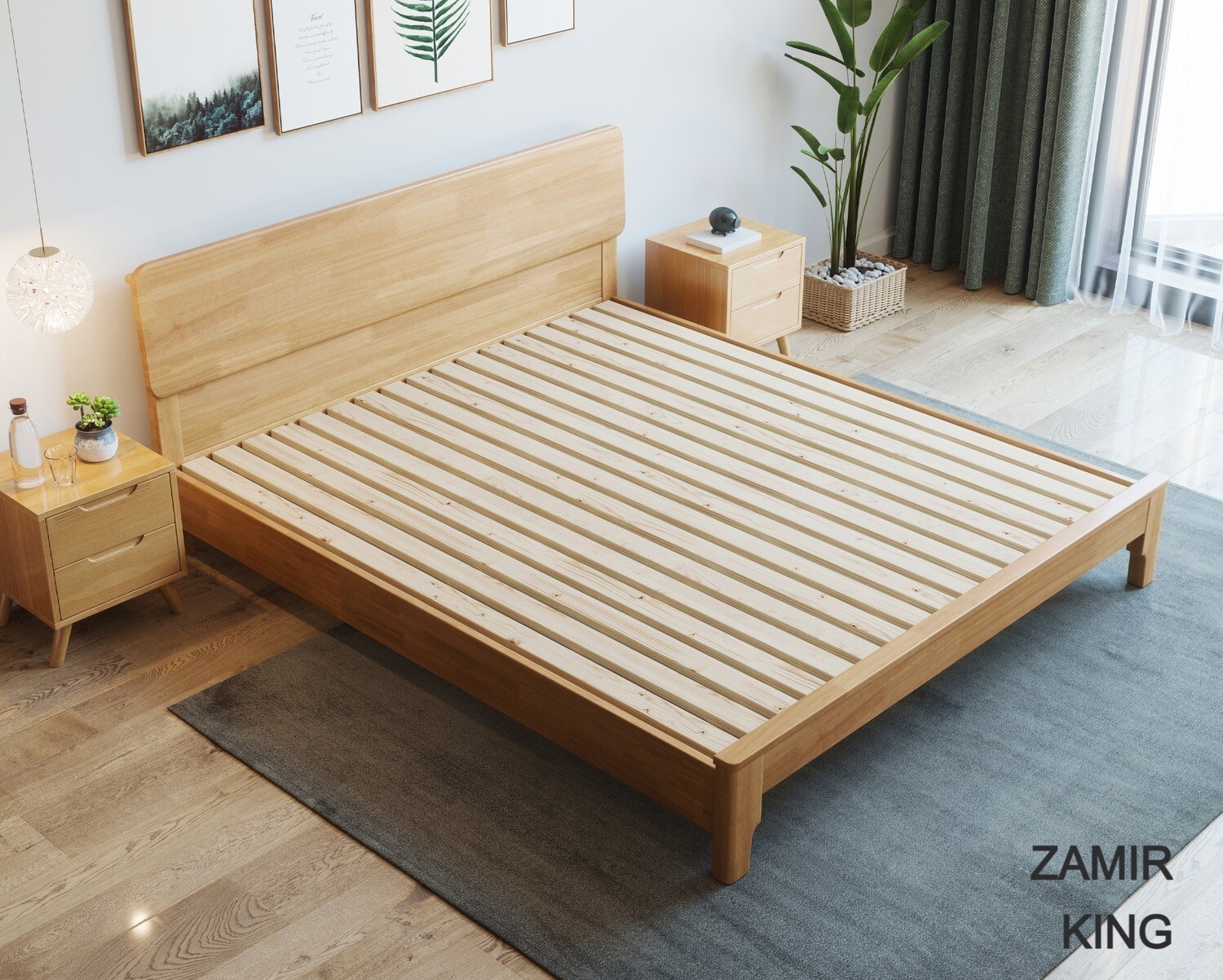 Flotti Zamir Solid Thailand Rubberwood Bed Frame Side Drawers Are Not