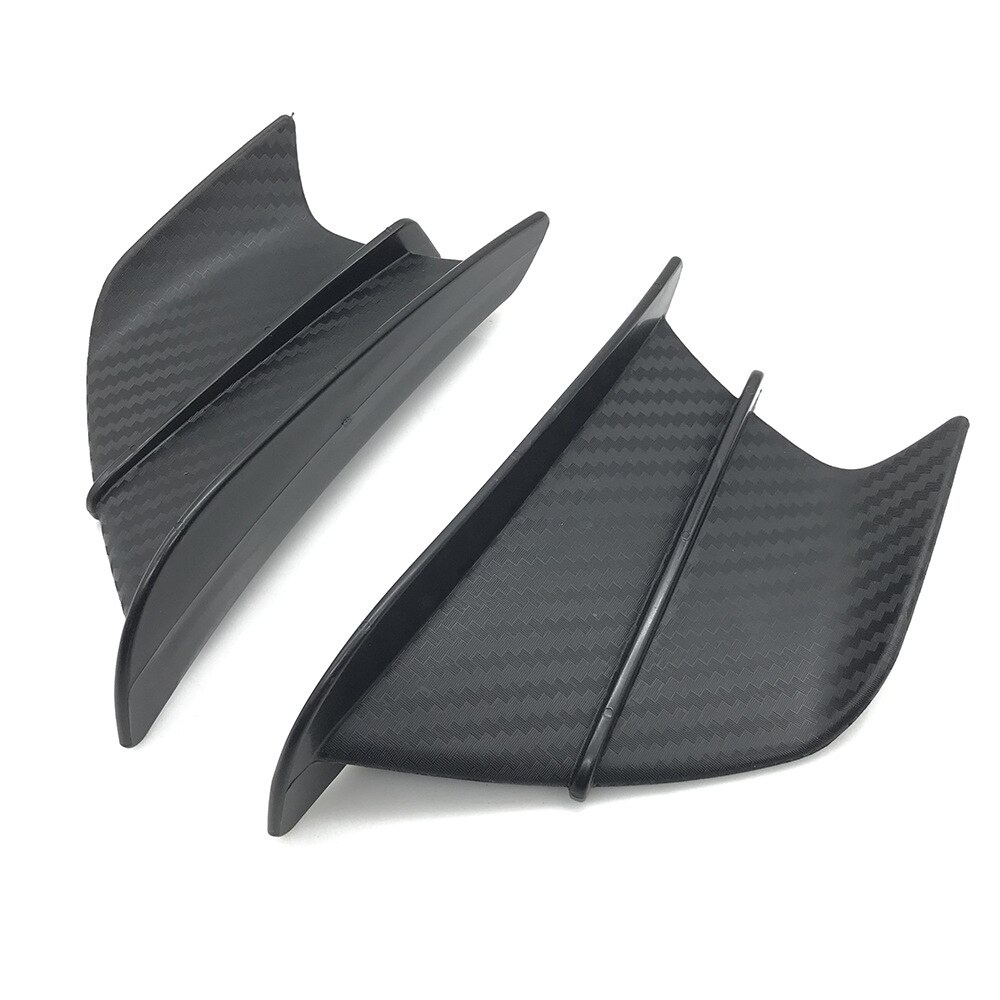 Pair Carbon Fibre Fixed Fairing Motorcycle Winglets Wind Wing