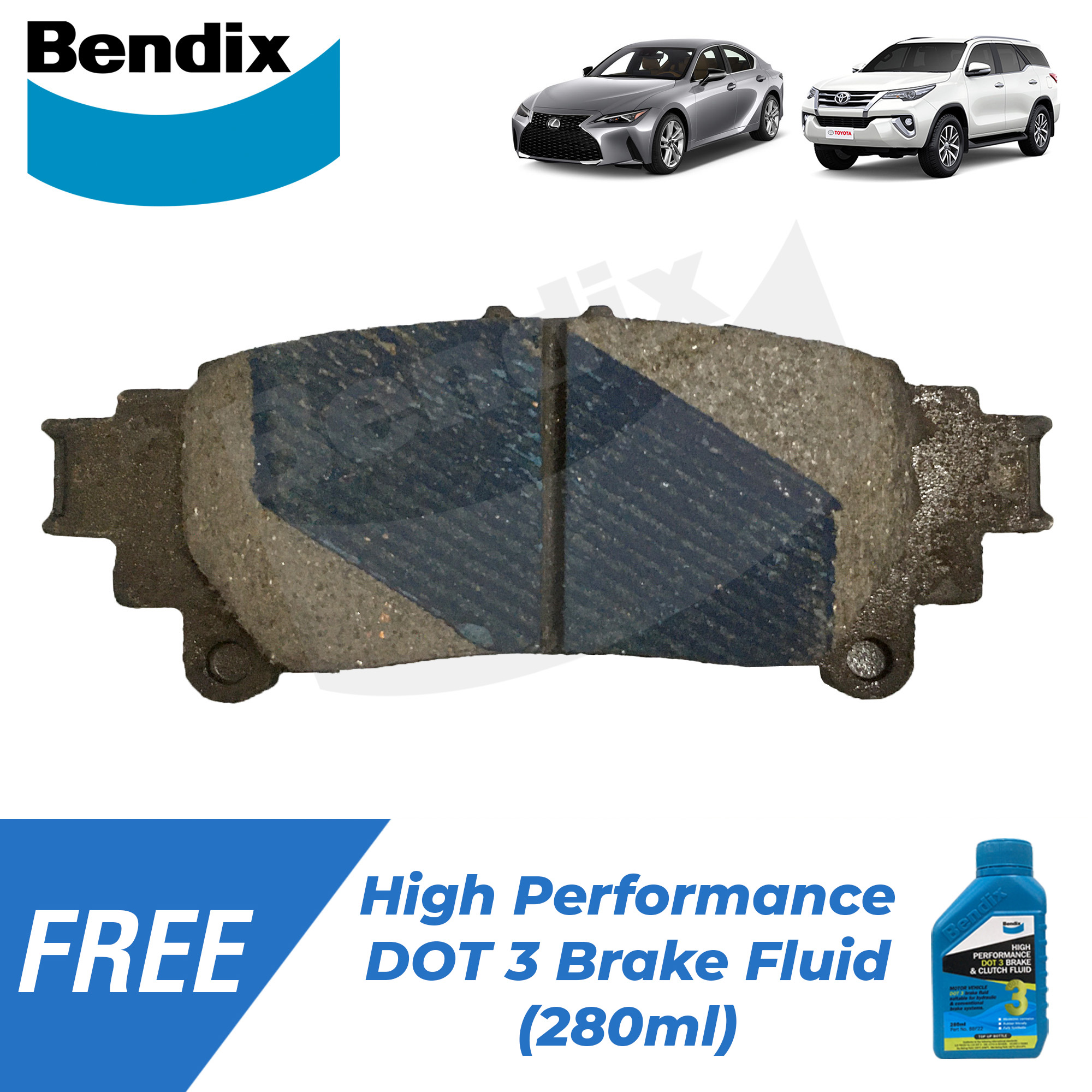 Bendix Brake Pads Gct Db Rear Set For Toyota Fortuner