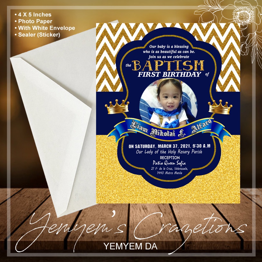 Baptism Christening Birthday Invitations Royal Prince