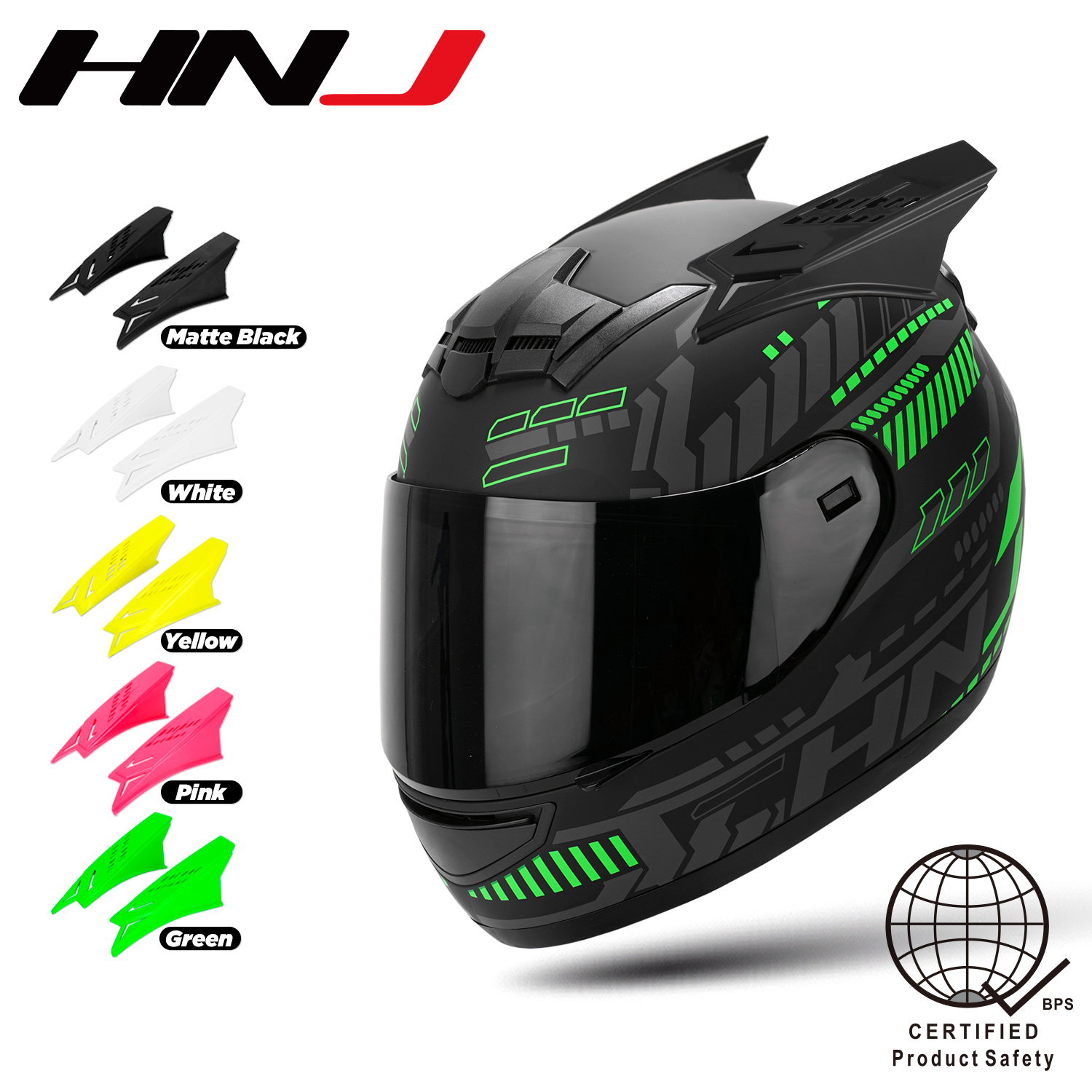 Hnj Motorcycle Helmets Full Face Motor Helmet Single Visor Free