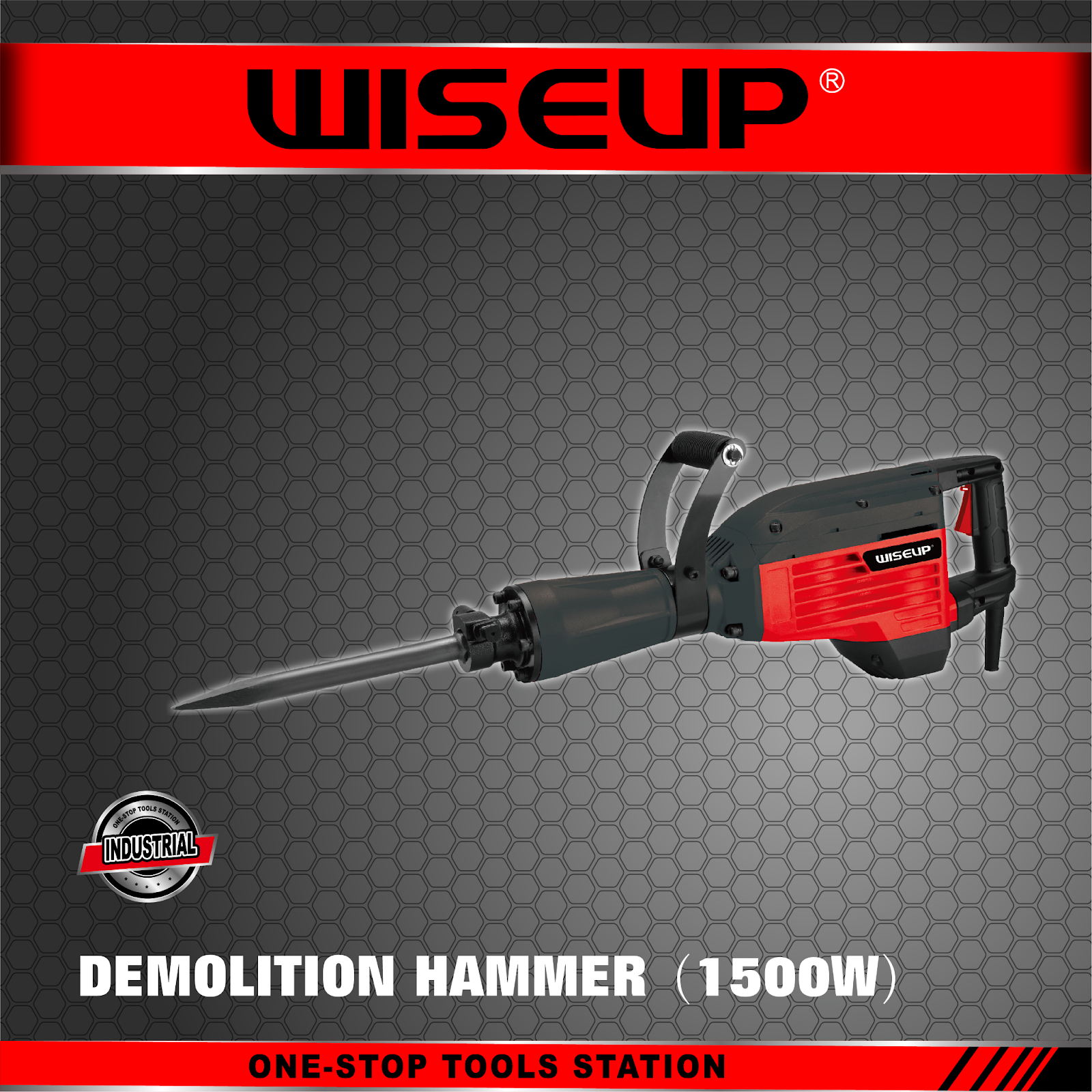 WISEUP Original 1500W Chipping Gun Concrete Heavy Duty Demolition