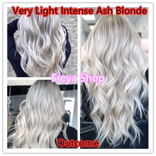 Very Light Intense Ash Blonde Permanent Hair Color Oxidant Bleach Set