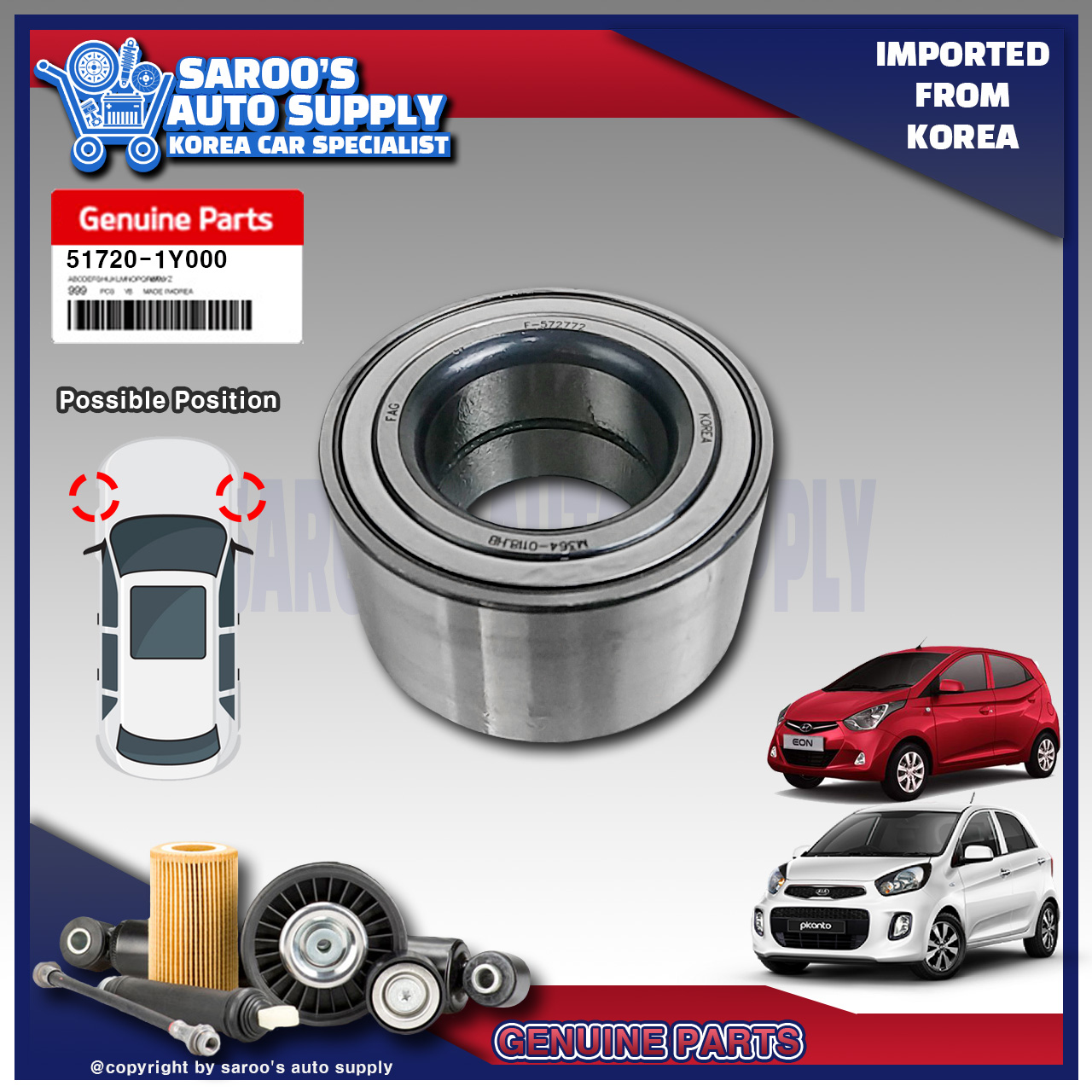 Genuine Wheel Hub Bearing For Picanto Eon Original Hyundai Mobis