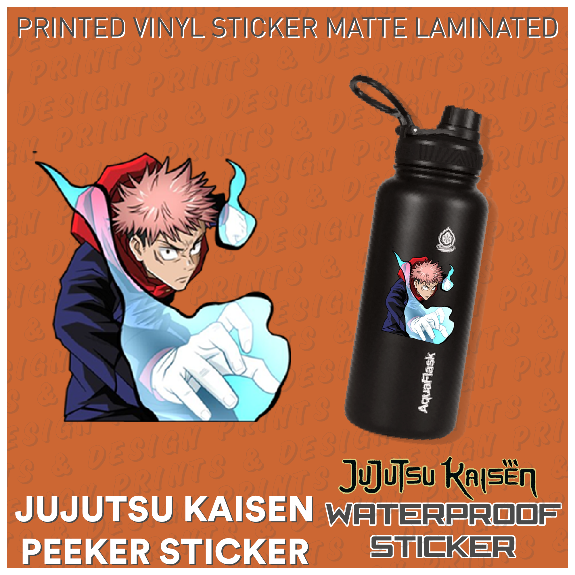 Jujutsu Kaisen Peeker Sticker For Tumbler Waterproof Glossy Matte