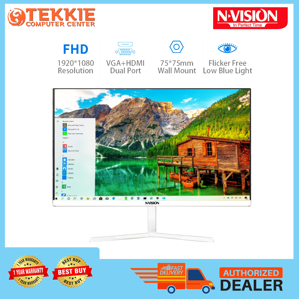 Nvision N2455 24 Inch FRAMELESS 75Hz FHD MONITOR WHITE Lazada PH