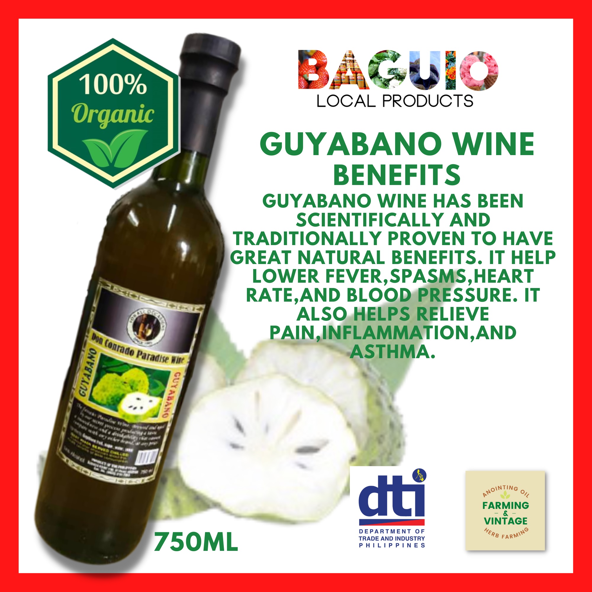 Guyabano Wine Ml Alcohol Export Quality By Don Conrado