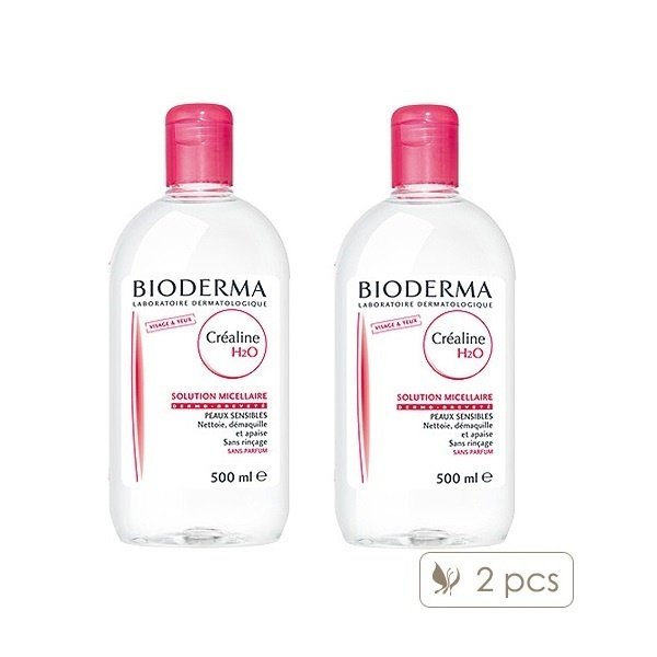 2pcs Bioderma Crealine Sensibio H2O Micellar Water Makeup Remover