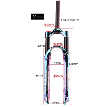 Ssonic BOLANY 27 5 29 Inch 120mm Rainbow Suspension Air Fork Aluminum