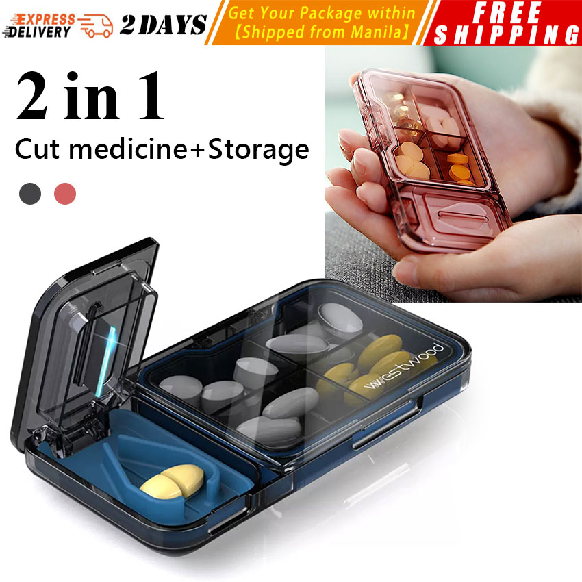 Pc Medicine Pill Holder Tablet Cutter Splitter Case Mini Useful