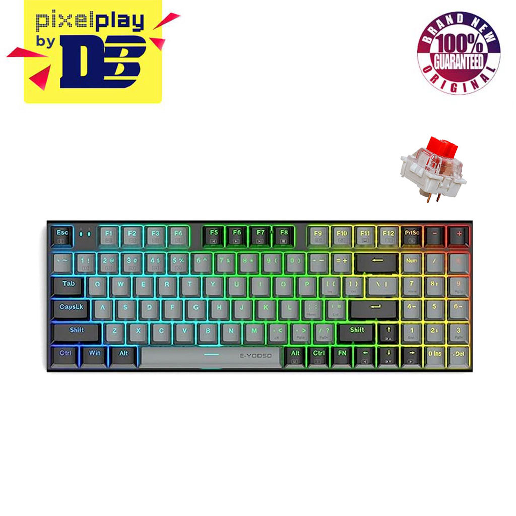 E YOOSO Z 19 RGB 94 Keys Hot Swappable Mechanical Keyboard Gray Black