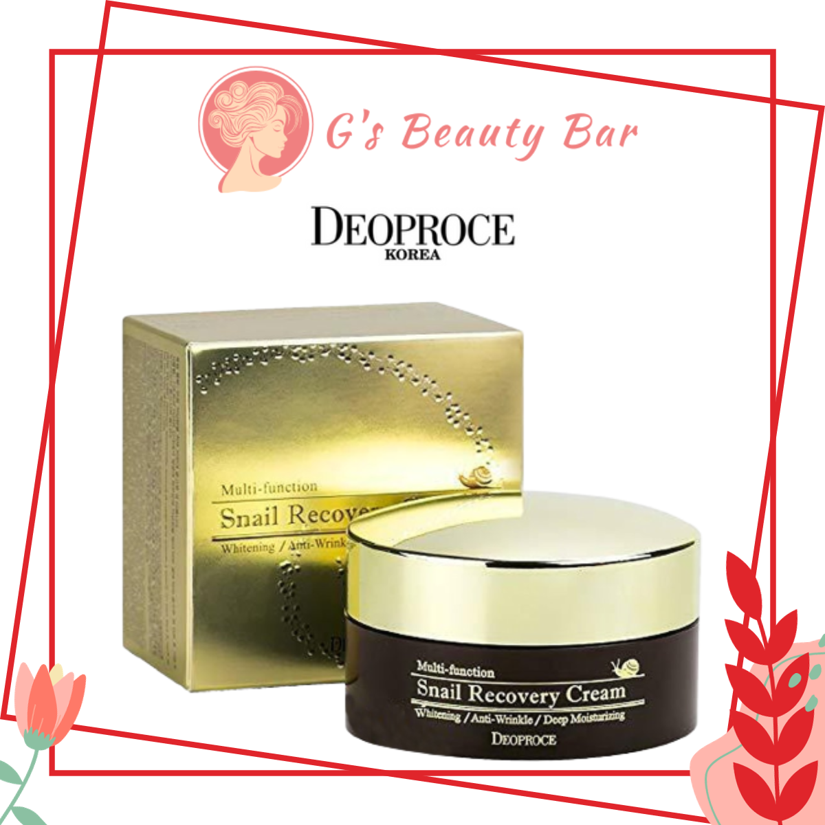 Deoproce Snail Recovery Cream 100g Snail Mucus Filtrate Anti Aging